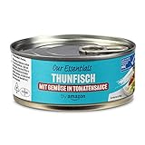 by Amazon Thunfischstücke mit Gemüse in Tomatensauce, 150g (1er-Pack)