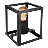 GLOBO LIGHTING LED Tischlampe Tischleuchte Beistellleuchte Wohnzimmerleuchte Nachttischlampe, ON/OFF Schalter, Metall schwarz, 7W 630lm warmweiß, H 20 cm