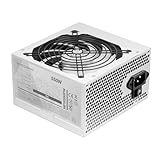 Mars Gaming MPIII550P, PC-Netzteil ATX 550W, 5 Jahre Garantie, 85% Effizienz, Digitales APFC-System, 120mm FDB-Lüfter mit AI-RPM, DC-DC- und SMD-Technologie, extra Lange Flachkabel, Weiß