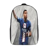 OSBELE Kinderrucksack,Mbappe Rucksack Kinder,Kita Rucksäcke,Schulrucksack,Football Star Schultaschen Teenager,Leichtgewicht Wanderrucksack Kinder 17inch