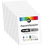 perfect ideaz • 40 Blatt Aquarellpapier DIN-A6, 290 g/m², Watercolor Paper säurefrei, Aquarell-Karton FSC® zertifiziert