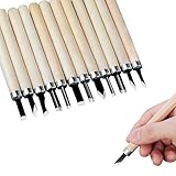Schnitzmesser Set 12 MesserköPfe - Schnitzmesser Aus Hoher HäRte Sk5 Stahl - Holz Stechbeitel Set für Diy Bastelset Erwachsene - Schnitzmesser Set für AnfäNger