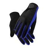 AfinderDE 1,5mm Neoprenen Tauchhandschuhe Wasserdicht Anti-Rutsch Elastische Tauchen Gloves Neoprenhandschuhe Thermohandschuhe Schwimmen Handschuhe für Tauchen Surfen Schnorcheln Kajakfahren, Blau M