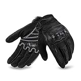 IRON JIA'S Motorradhandschuhe Herren Sommer Touchscreen weich atmungsaktiv und bequem geeignet für Motorradfahren Bergsteigen Wandern und andere Outdoor-Sportarten Schwarz-XL