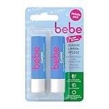 bebe Classic Lippenpflege Duo (2 x 4,9 g), Lippenpflegestift mit Avocadoöl & Sheabutter, pflegt sanft mit 98% Inhaltsstoffen natürlichen Ursprungs