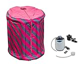 CHI-ENTERPISE - Dampfsauna Svedana | Sauna zum aufblasen mit elektronischem Dampferzeuger, praktischer Fernbedienung und 2 Liter Volumen| pink/blau | 1000 Watt