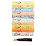 Auroshikha - 100 Räucherstäbchen - Set mit 10 Düften: Patschuli, Salbei, Nag Champa, Jasmin, Lavendel, Moschus, Myrrhe, Oliban, Rose, Sandelholz