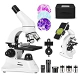 ESAKO 40-2000x Mikroskop für Kinder Studenten Erwachsene, mit Mechanischer Objekttisch, Phone Adapter & vorbereiteten Objektträgern Metallkörper Mikroskop für Wissenschaft Bildung Schule Labor