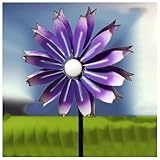Garten Windrad 149cm WindmüHle Garten XXL Wetterfest Und Standfest Windspiele FüR Den Garten FüR Den AußEnbereich,Terrasse, Rasen,Purple