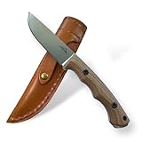 SK Wild Ones® Neck Knife Messer - Outdoor Neckknife Survival - Jagdmesser feststehende Klinge - Echtleder Holster Gürtelmesser & Micarta Griff - EDC Messer Outdoor Messer - 440 C Edelstahl Borni