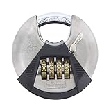 Burg Wächter Rundbügelschloss, Vorhängeschloss mit Zahlencode, 10 mm Bügelstärke, Edelstahlkorpus, Kneifschutz, Circle 23 C 70, 39901