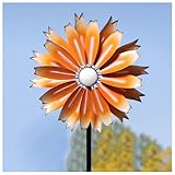 WindräDer Aus Metall FüR Den Garten 149cm Windrad Garten XXL XXL WindräDer FüR Den AußEnbereich,Terrasse, Rasen,Orange