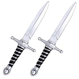 Amlisia 2 Packs Spielzeug Schwert, gefälschte Schwert Dolch Spielzeug Schaumstoff römischen Ritter für Spiel Assassinen Kostüm für Kinder Jungen für Halloween Cospaly