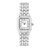 Sekonda Monica Damen-Quarzuhr, 20 mm, Gehäuse und Armband aus Legierung, mit Lünette und weißem Zifferblatt, Glitzerndes Silber, Classic