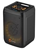 N-Gear The Flash Banger 777 Musikbox - Tragbarer Bluetooth Box mit RGB Lichteffekten und 8' Bass Lautsprecher - 160 Watt MP3 PartyBox mit Akku, Fernbedienung und Mikrofone