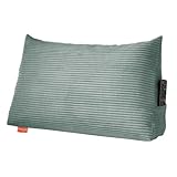 sleepling Rückenkissen Cord Optik, Keilkissen für Bett und Sofa, Lendenkissen, dreieckiges Lesekissen, Strandkissen, Kissen mit abnehmbarem waschbarem Bezug, Seitenfach, 70 cm breit, türkis