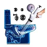 Qcesorib Druckluft Rohrreiniger mit Manometer, Abflussreiniger Pumpe mit 4 Saugglocke, Pressluft Rohrreiniger, Pömpel Abfluss für Toilette, Spüle, Boden, Badewanne