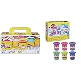 Play-Doh A7924EUC Super Farbenset (20er Pack), Knete für fantasievolles und kreatives Spielen & 6er-Pack Funkelknete, zum Kneten und Spielen für Kinder