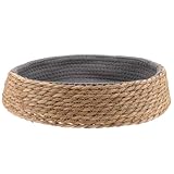 ifundom Rattan Haustierbett Klein Rund Stabiles Hundekörbchen und Katzenbett Atmungsaktives Weidengeflecht Kühler Schlafplatz für Katzen und Kleine Hunde Pflegeleichtes Nestkissen