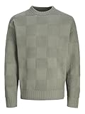 JACK&JONES Herren JPRBLAPEETO Pattern Knit Crew Neck Strickpullover, Agave Green, Large