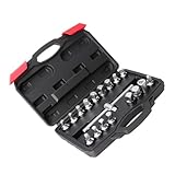 Kompletter 18-teiliger Kfz Werkzeugsatz Mit Korrosionsbeständigem Steckschlüsseleinsatz Universellem Hebelschlüssel Und Tragbarem Aufbewahrungsbehälter. Tragbarer Werkzeugaufbewahrungskoffer