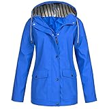 EMATOP tagesangebote heute Übergangsjacke Damen Wasserdicht Atmungsaktiv Wanderjacke Leichte Outdoor Jacken Casual Einfarbig Regenjacke mit Kapuze Taschen Windbreaker Wandern Treking Windjacke