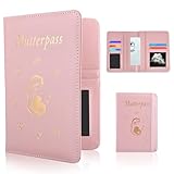 Moorstdel Mutterpass Mutterpass Schutzhülle, Mutterpasshülle aus Kunstleder, Mutterpass Zur Aufbewahrung von Versicherungskarten, Ultraschallbildern Und Mutterpass，u Heft Hülle Und Impfpass
