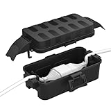 RESTMO IP55 wasserdichte Kabelbox mit abnehmbaren Schildabdeckungen, (Innenmaße: 15cm×8,1cm×4,5cm) Wetterfeste Elektrobox für Verlängerungskabel, Gartensteckdosen, Zeitschaltuhr außenbereich, Schwarz