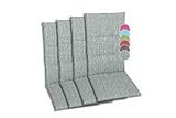 GO-DE Textil Bequeme und attraktive Polsterauflagen für Hochlehner-Gartenstühle (4er-Set, meliert grün, Hochlehner)