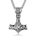 Thors Hammer Halskette, Thor Hammer Kette, Thors Hammer Anhänger Mit Keltischer Knoten, Wikinger Kette, Wikinger Kette für Herren, Keltischer Knoten Thors Hammer Ketten, 60cm Kette, Kette Herren
