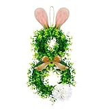 Osterschmuck Hasenohrkranz Fensteranhänger Festliche Kranzdekorationen Vor der Türdekoration Festliche Atmosphäre Dekoration. Sonnenfänger (Green, 54cm)