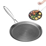 Pfanne für Pfannkuchen – Wabenbeschichtung Edelstahl-Grill, antihaftbeschichtete flache Bratplatte, gleichmäßige Wärmeverteilung, langlebige Metallkonstruktion, vielseitige Kochpfanne für Eier