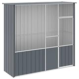 vidaXL Voliere, Vogelkäfig mit abschließbarer Flügeltür, Vogelvoliere für Papageien Wellensittiche, Vogelbauer Vogelhaus, Anthrazit Verzinkter Stahl