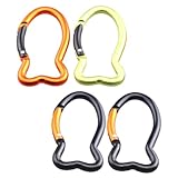 SOPOTUTU 4 Stück Aluminiumlegierung Fischförmige Karabiner Federverschluss Robuste Outdoor schnallen für Camping Wandern Angeln als Schlüsselanhänger und Zufällige Farbe
