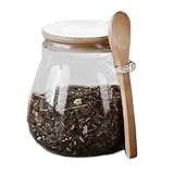 gifyym Vorratsglas mit Deckel und Löffel, versiegelte Teedosen, Haushaltsaufbewahrungsdose für Getreide, Zucker oder Gewürze, Teedose, perfekt für Ttea-Gewürze oder Übernachtungshafer