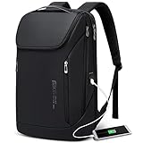 BANGE Business-Smart-Rucksack, wasserdicht, 39,6 cm (15,6 Zoll), Laptop-Rucksack mit USB-Ladeanschluss, langlebiger Reise-Rucksack schwarz