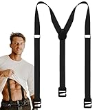 Hogvinnatil Robuste Hosenträger für Herren | Robuste Hosenträger für elegante Hosen – verstellbar mit strapazierfähigen Clips Design Y-Schicht elastisch für Wandern Arbeit, Schwarz, riferimento