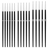 Prasacco 30 Stück Feine Pinsel Set, 3 Größen Modellbau Pinsel mit Feiner Spitze Feine Detail Pinsel Set Kleines Pinselset Künstlerpinsel Set Miniaturpinsel für Basteln, Aquarell, Gesichtsbemalung