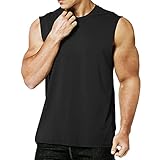 MEETYOO Herren Tank Top Achselshirts Sport Ärmelloses Shirt Unterhemd Fitness Sleeveless Für Running Jogging Gym Vest, Schwarz, M EU