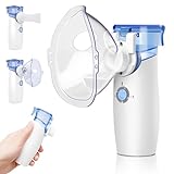 Inhalationsgerät, Inhaliergeräte für Erwachsene Kinder, Vernebler Inhaliergerät mit 2 Maske und Mundstück, Tragbarer Inhalator, Leises Inhalator, Einstellbare Geschwindigkeit & USB Wiederaufladbar