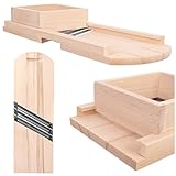 KADAX Gemüsehobel aus Holz, Krauthobel mit 3 scharfen Edelstahlklingen, Gurkenhobel, traditioneller Kohlhobel, Küchenhobel für Gemüse, Gurkenreibe (56 x 19 cm)
