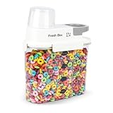 HQEUZ Vorratsdose 1.8L Luftdicht Müslidose, Schüttdose Aufbewahrungsbox mit Messbecher für Lebensmittel wie Bohnen, Zucker, Reis, Nüsse, Snacks, Süßigkeiten oder Tierfutter (M. Grau)