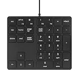 Qisan Numeric Keypad Wired Numpad 34 Tasten Tragbare Tastatur USB Externe Mini Slim Tastatur Magicforce-Schwarz