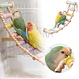 Leiter-Knabberkäfigständer zur Beschäftigung Stressbewältigung für Vögel als dekorative Vogelspielzeuge mit Kletterstange (Yellow, 35cm)