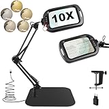 10 Fach Lupe mit Licht und Ständer