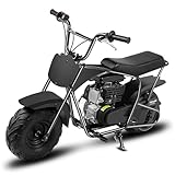 Dirt Bike Pocket Bike Kinder 105CC 4-Takt benzinbetriebenes Off Road Mini Dirt Bike Pit Bike mit Automatikgetriebe und Seilzugstarter DIY-Aufkleber Bike ab 13 Jahre (Schwarz)