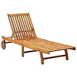 [Produkt: Finlon Sonnenliege – Kissen aus Akazienholz, verstellbare Rückenlehne, Outdoor-Liegestuhl-M?belset – stilvolle Sonnenliege aus Holz für Komfort]-Gr(200 x 63 x 85 cm)