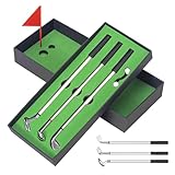 MumdoYAL Golf Geschenke für männer，3 Golfschläger Kugelschreiber，minigolf für zuhause，Mini Kugelschreiber，Mini Golf Home Set，mit schwarzer Geschenkbox, Geschenk für Golfer-Fans