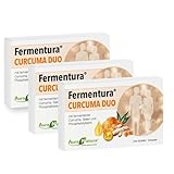 Aura Natura Fermentura Curcuma Duo | Fermentierte Curcuma Kapseln | Enthält Curcumin - Angereichert mit Selen und Phosphatidylserin | 90 Kapseln | Vegan