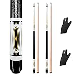RAYNA GAMES Pool Queue Satz 2, Billard Queue 58' Pool Queue Stöcke, Billard Queue Set mit Edelstahl Gelenk Erwachsene Kanadischer Ahornholz Pool Cues für Billiard Cue für Billard Enthusiasten (Weiß)